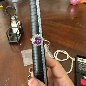Purple stone with cz ring